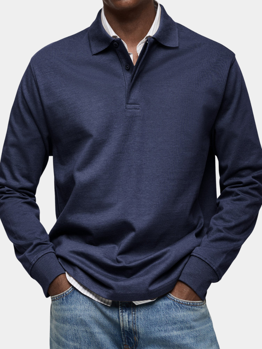 Varga | Elegantné polo tričko s dlhým rukávom pre mužov