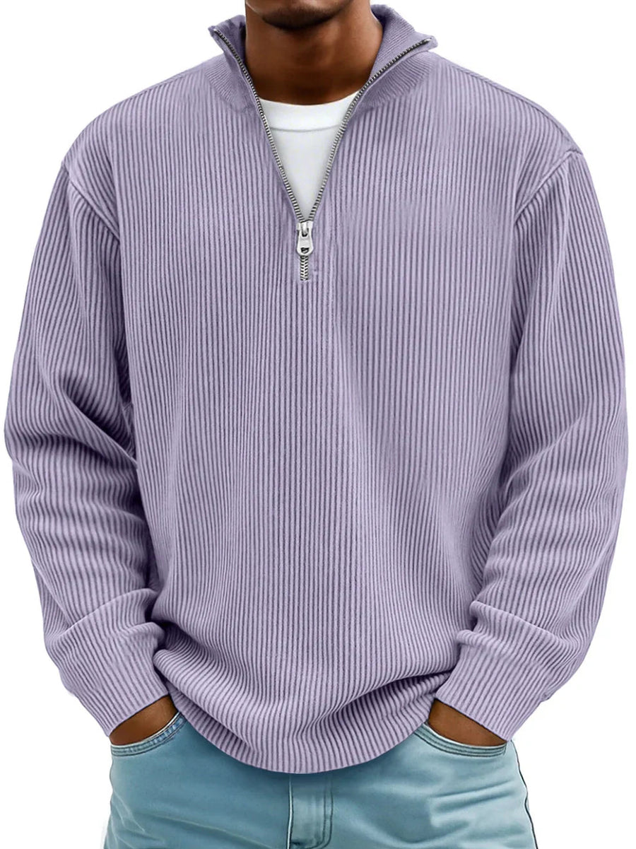 Varga | Pull Col Zippé Côtelé Marc