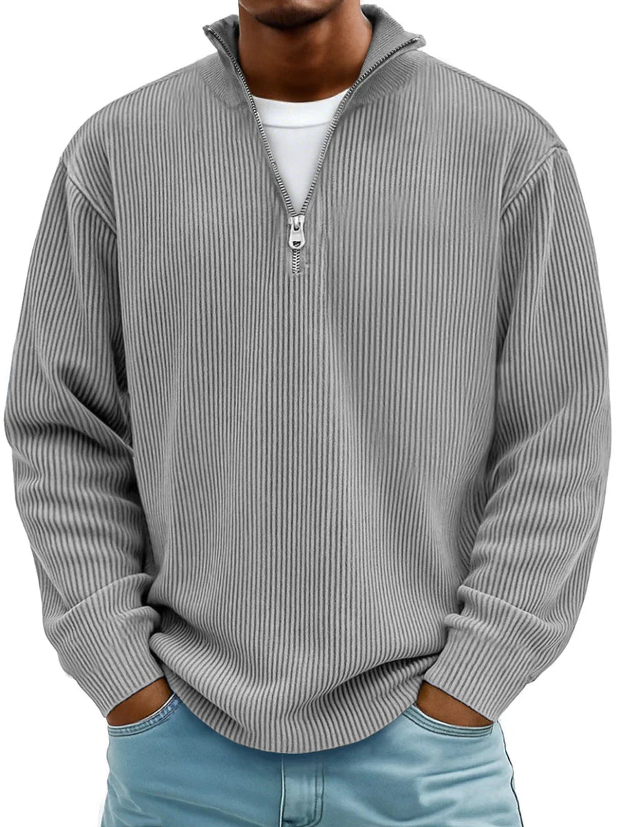 Varga | Pull Col Zippé Côtelé Marc