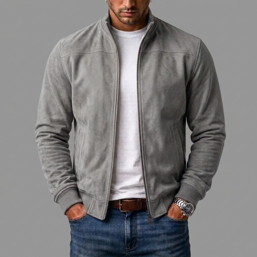 Varga | Blouson bomber en cuir retourné