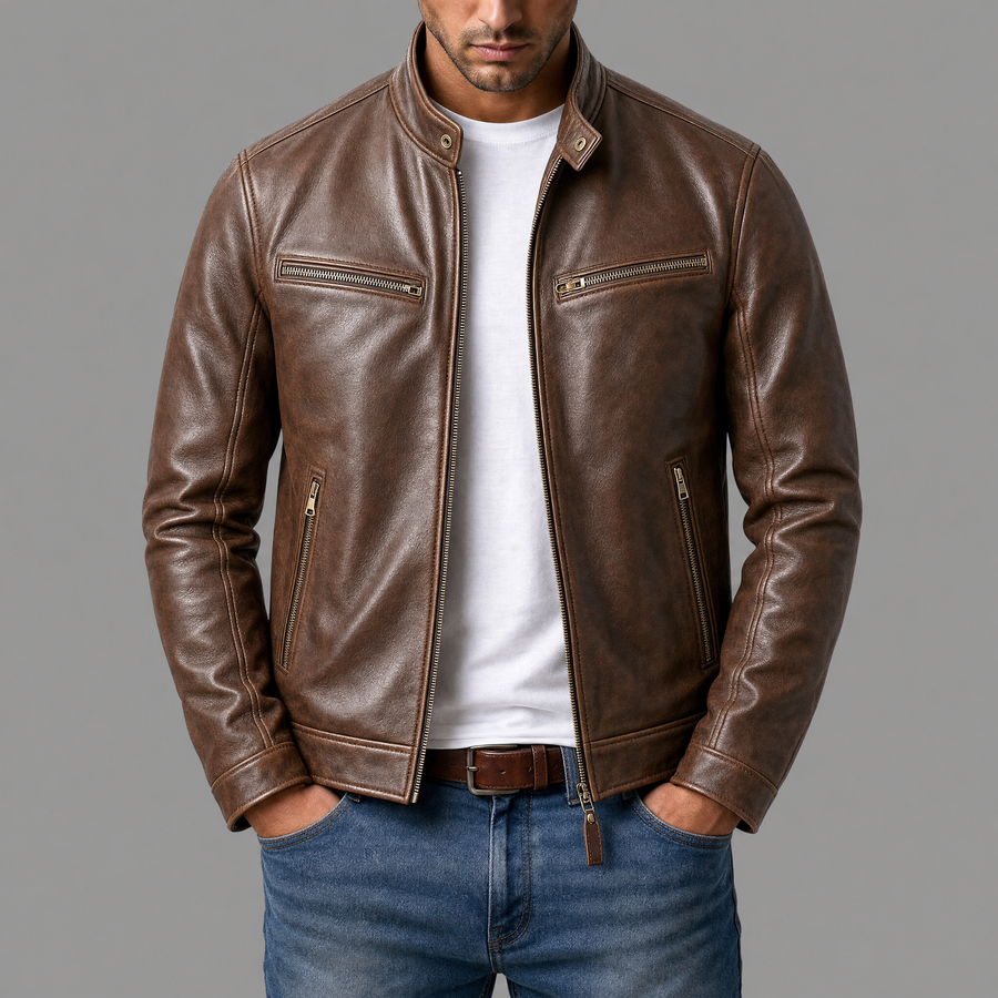 Varga | Vintage Leather Jacket | opening-photo-gray