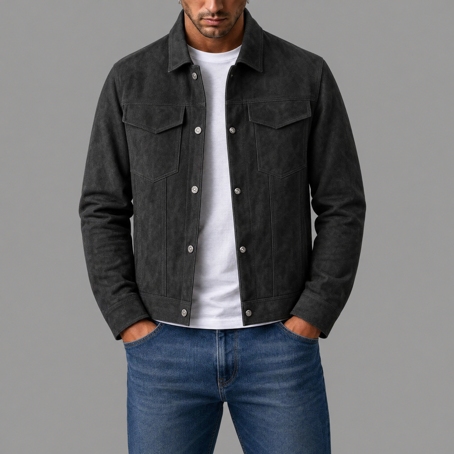 Varga | Elegant Faux Leather Jacket | opening-photo gray