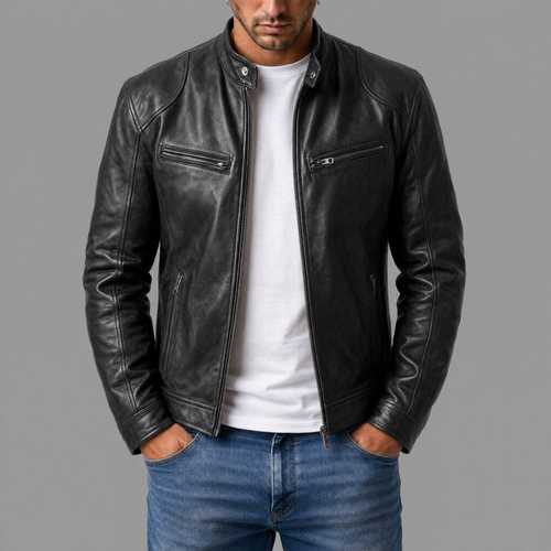 Varga | Casual Leather Jacket | opening-photo gray