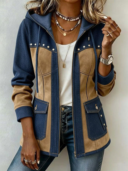 Varga | Chamarra con capucha estilo patchwork