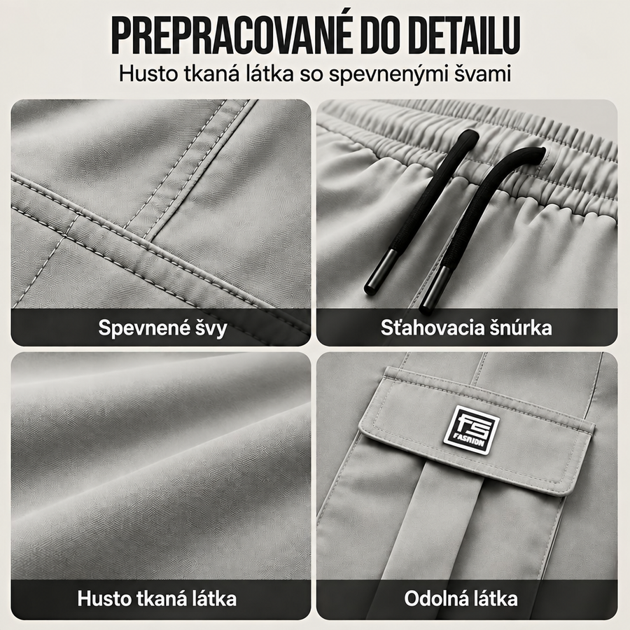 Varga | Pantalon cargo homme | Coupe ample à nombreuses poches – finitions : coutures renforcées, cordon de serrage, tissu résistant
