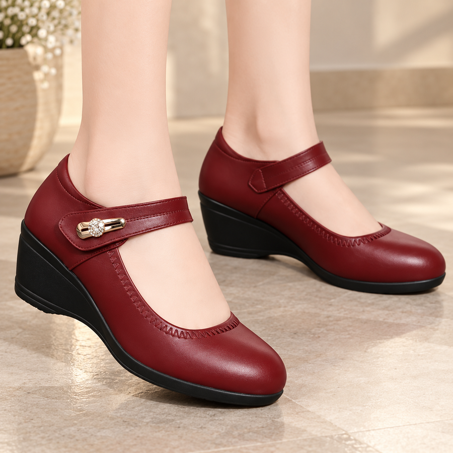 Varga | Orthopedic Leather Wedge Sandals