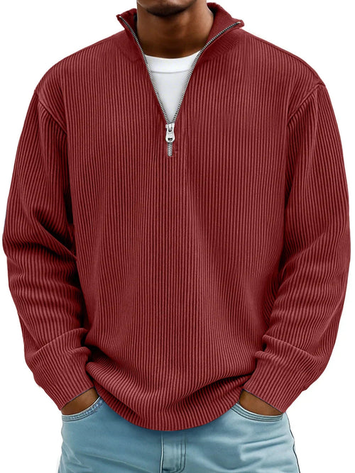 Varga | Pull Col Zippé Côtelé Marc
