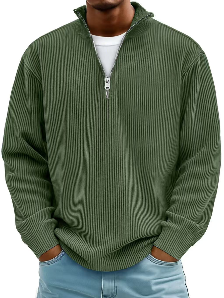 Varga | Pull Col Zippé Côtelé Marc