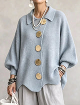 Varga | Cardigan Oversize s golierom a veľkými kovovými gombíkmi