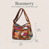 Patchwork Handbag Varga with Faux Leather Inserts and Adjustable Strap