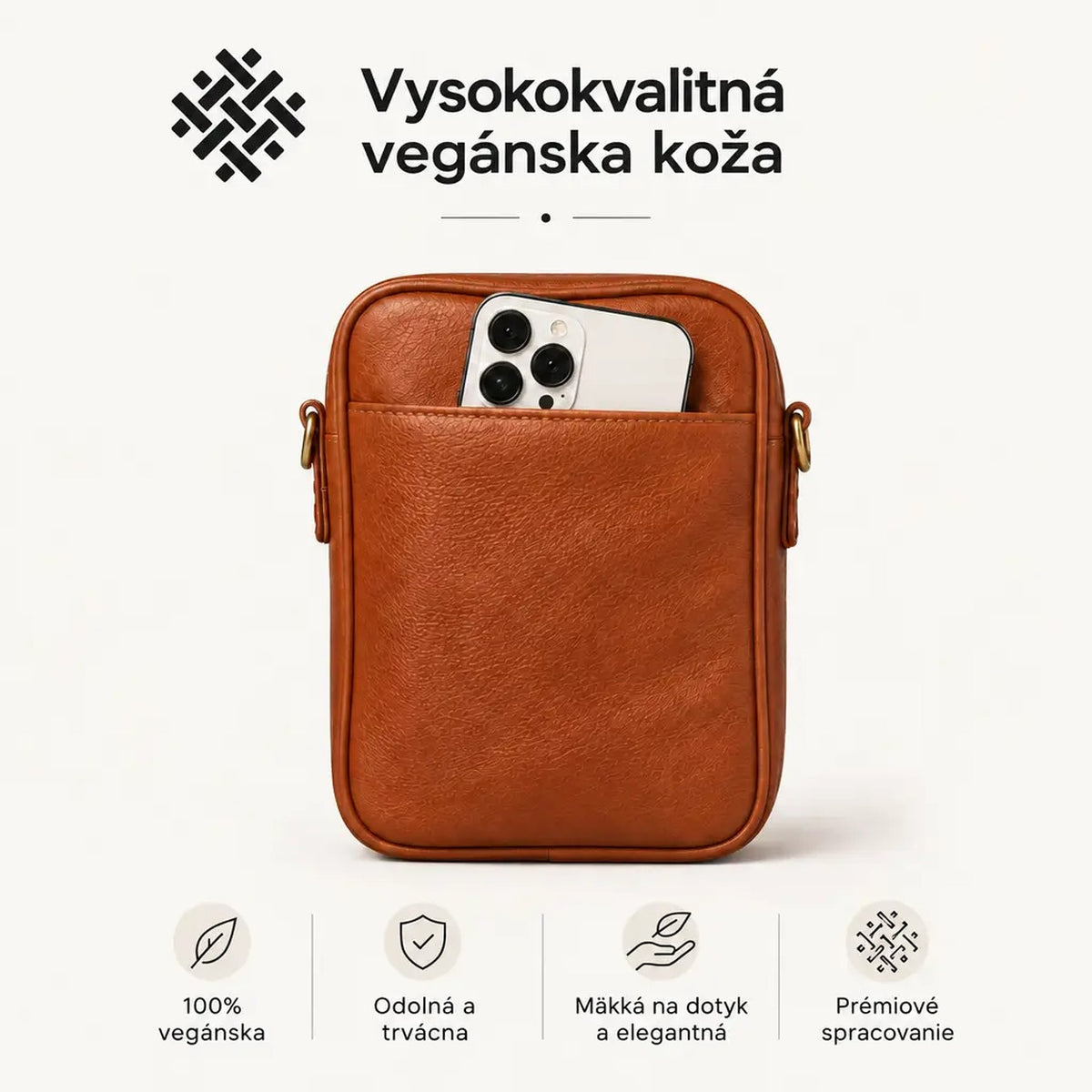 Varga – veľká taška cez plece z vegánskej kože, elegantný dizajn