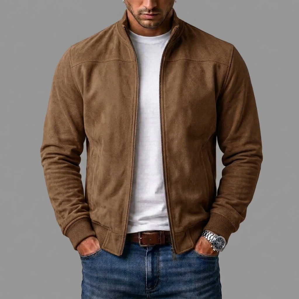 Varga | Blouson bomber en cuir retourné