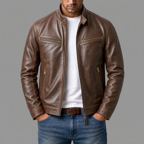 Varga | Vintage Leather Jacket | opening-photo-gray
