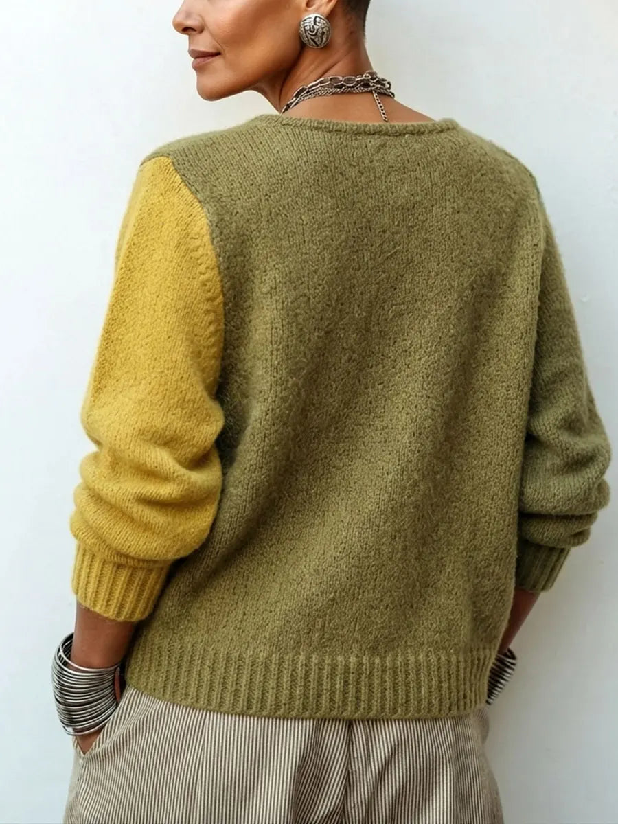 Varga | Comfortable Asymmetric Sweater with Artistic Color Blocks