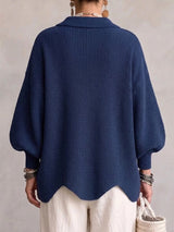 Varga | Cardigan Oversize s golierom a veľkými kovovými gombíkmi