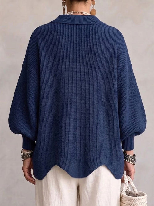 Varga | Cardigan Oversize s golierom a veľkými kovovými gombíkmi