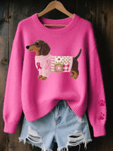 Varga | Pull chaud au motif teckel