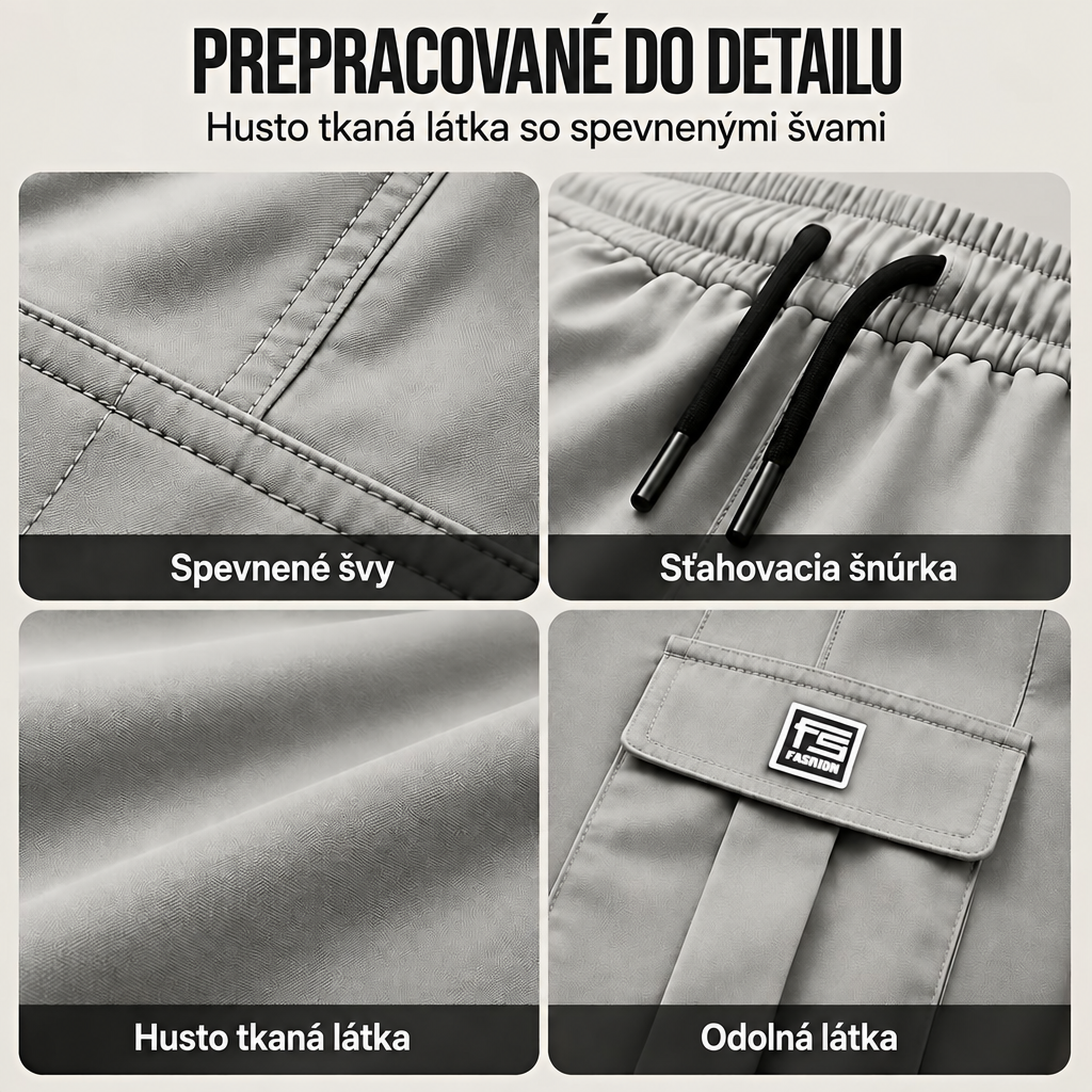Varga | Pantalon cargo homme | Coupe ample à nombreuses poches – finitions : coutures renforcées, cordon de serrage, tissu résistant