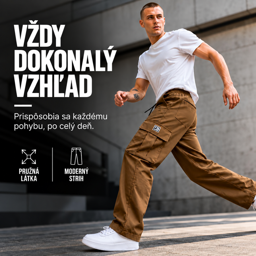 Varga | Pantalon cargo homme | Coupe ample à nombreuses poches – tissu extensible, coupe moderne