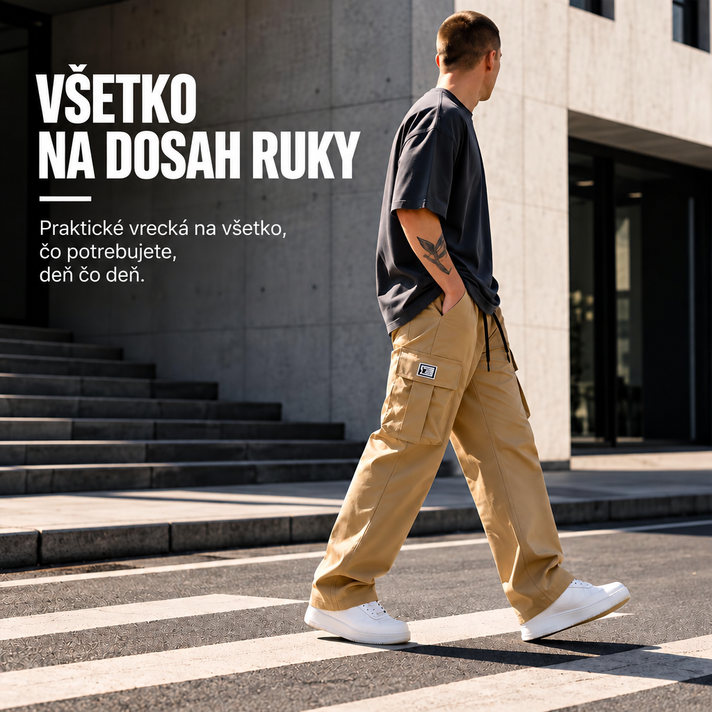 Varga | Pantalon cargo homme | Coupe ample à nombreuses poches – poches pratiques, tout à portée de main