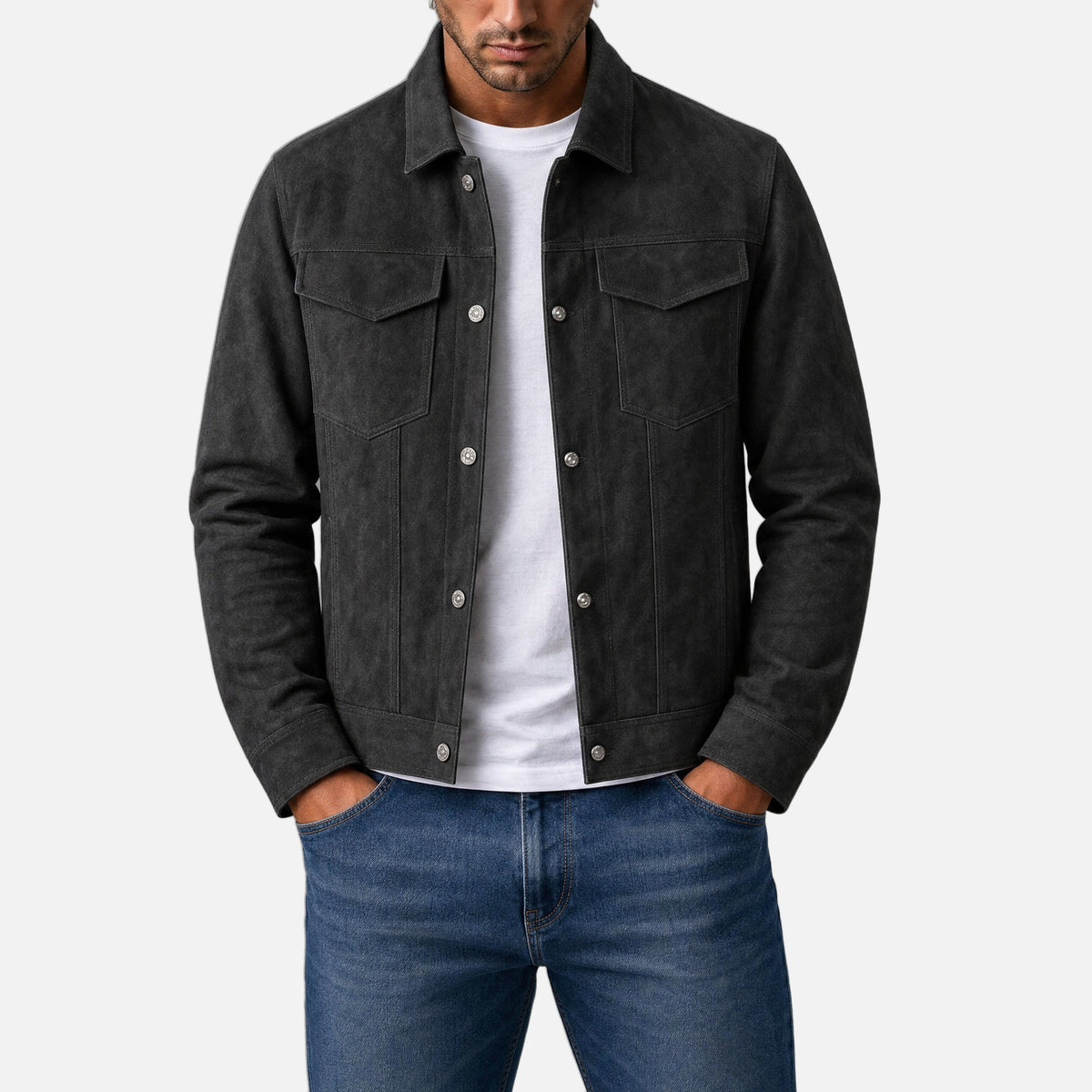 Varga | Elegant Faux Leather Jacket | opening-photo gray