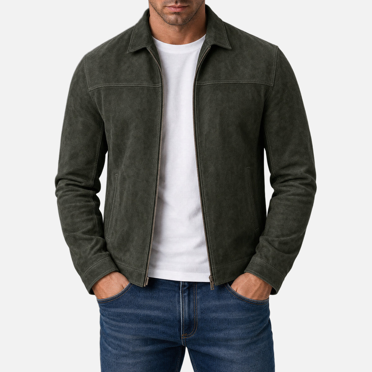 Varga | Lightweight Stand-Collar Zip Jacket | opening-photo-gray