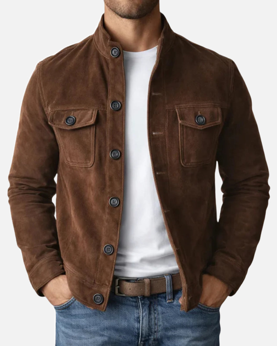 Varga | Chamarra bomber de gamuza premium